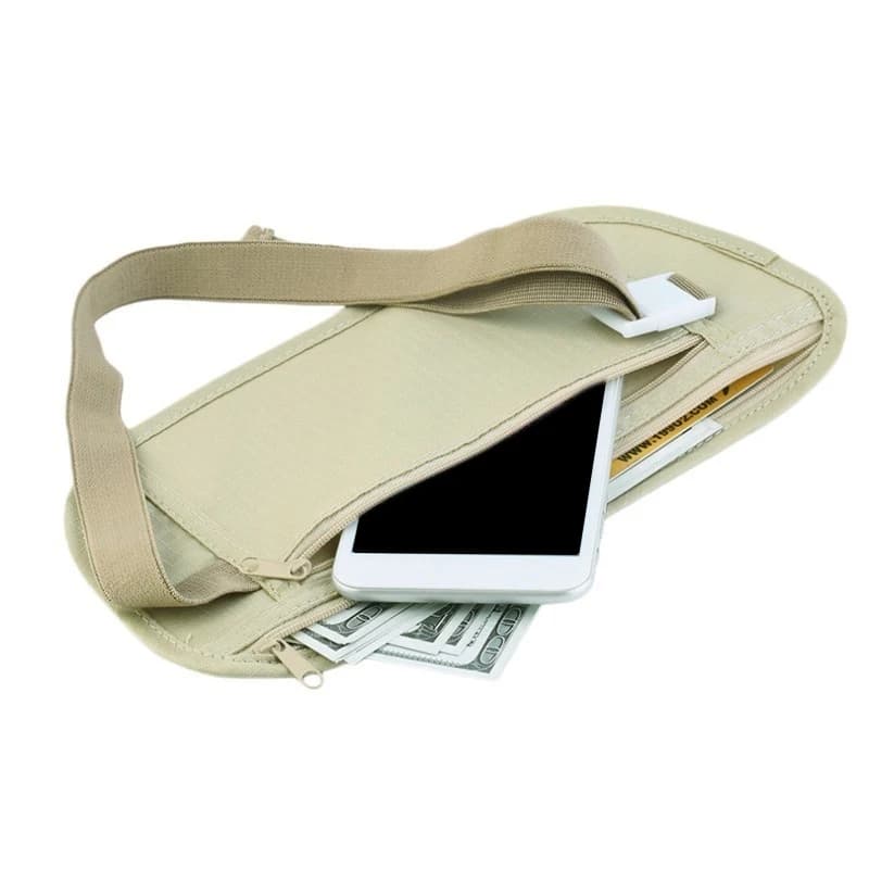 Marsupio da viaggio portatile invisibile per passaporto, cintura porta soldi, borsa di sicurezza nascosta, marsupio da petto, idea regalo