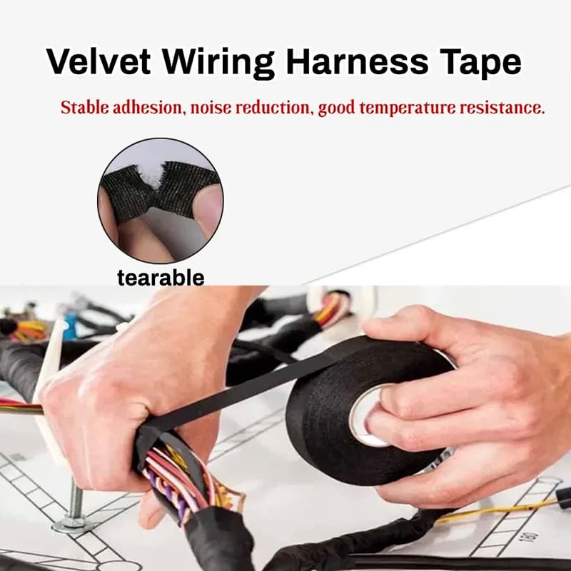 1pc heat resistant fabric adhesive tape for wiring auto wiring frame protection width 9/15/19/25/32MM length 15M