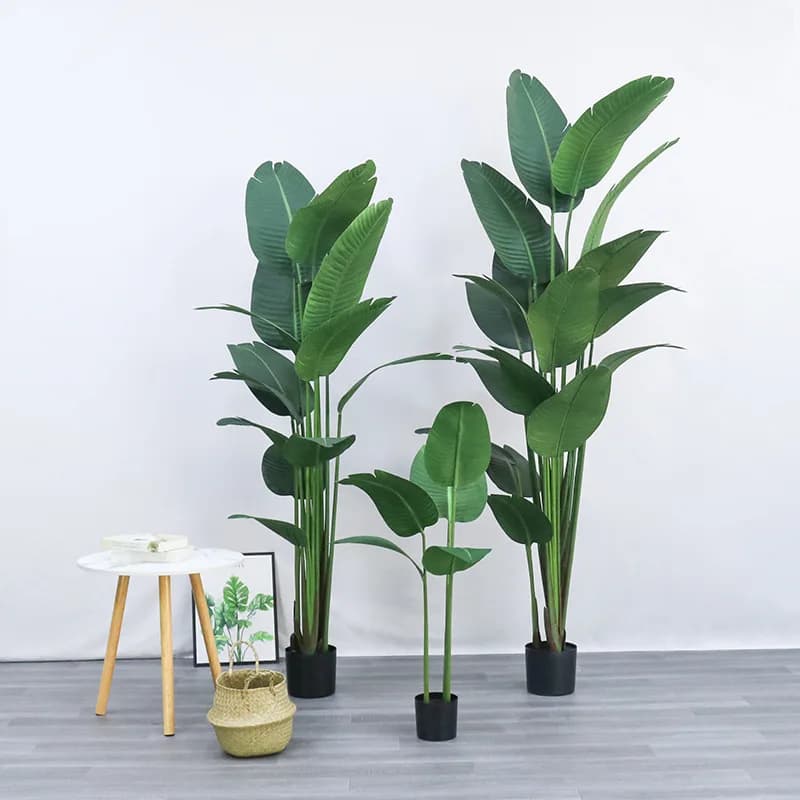 Artificial Plastic Potted ​Plant Bird of Paradise​ Strelitzia Lifelike Faux Plant for Office Garden Home Decor F1464