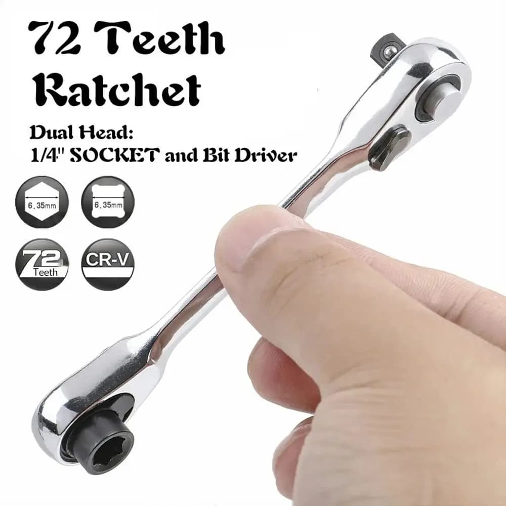 Mini triple clique wrench 1/4 Double-end quick grip clique wrench Cacciavite Set of hexagonal keys Key 2 in 1