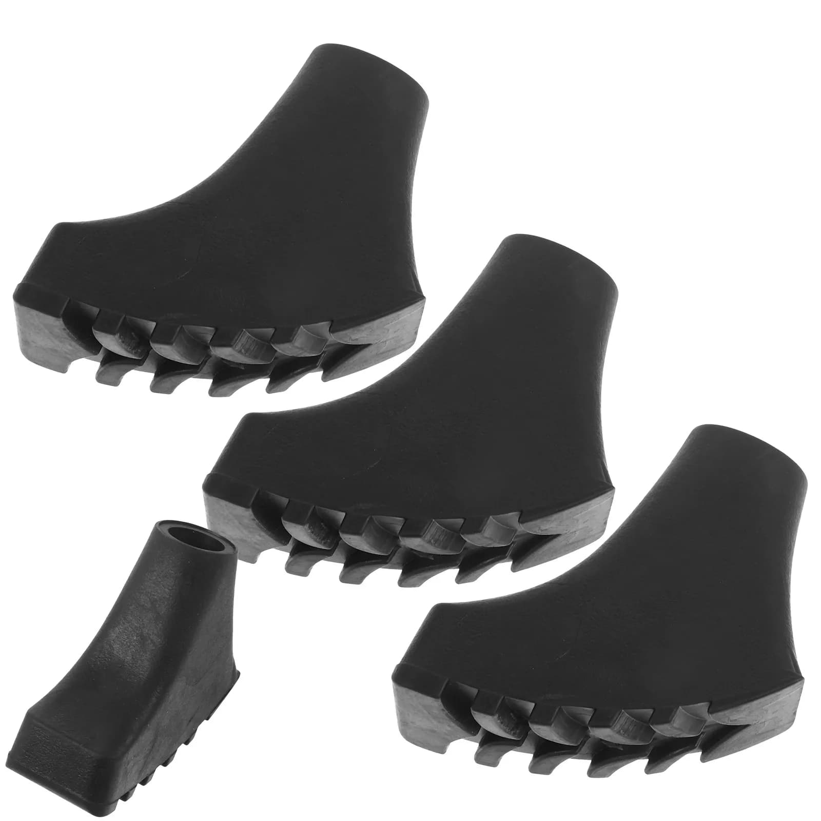 4Pcs Thickened Rubber Trekking Pole Tips Non-Slip Walking Stick Rubber Ends Hiking Pole Foot Protectors for Climbing