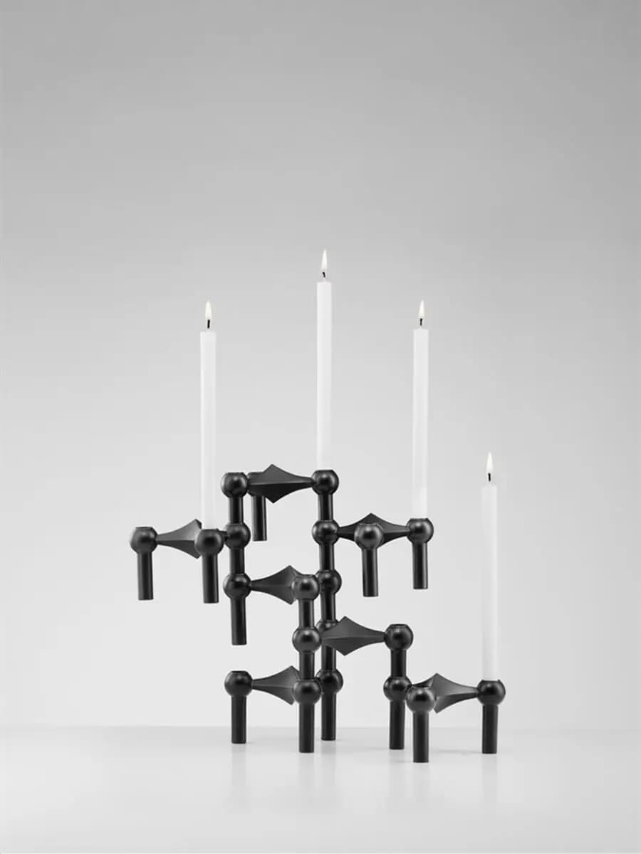 Metal Molecular Structure Candle Holder Black Candlestick Centerpiece Living Room Decoration Gift Home Decore Candelabra