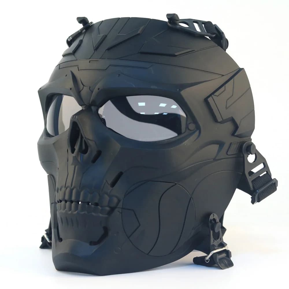 Maschera Tattica Biomeccanica a Forma di Teschio, Resistente agli Urti, per Airsoft e Paintball, con Cinghie Regolabili per Cosplay QG356