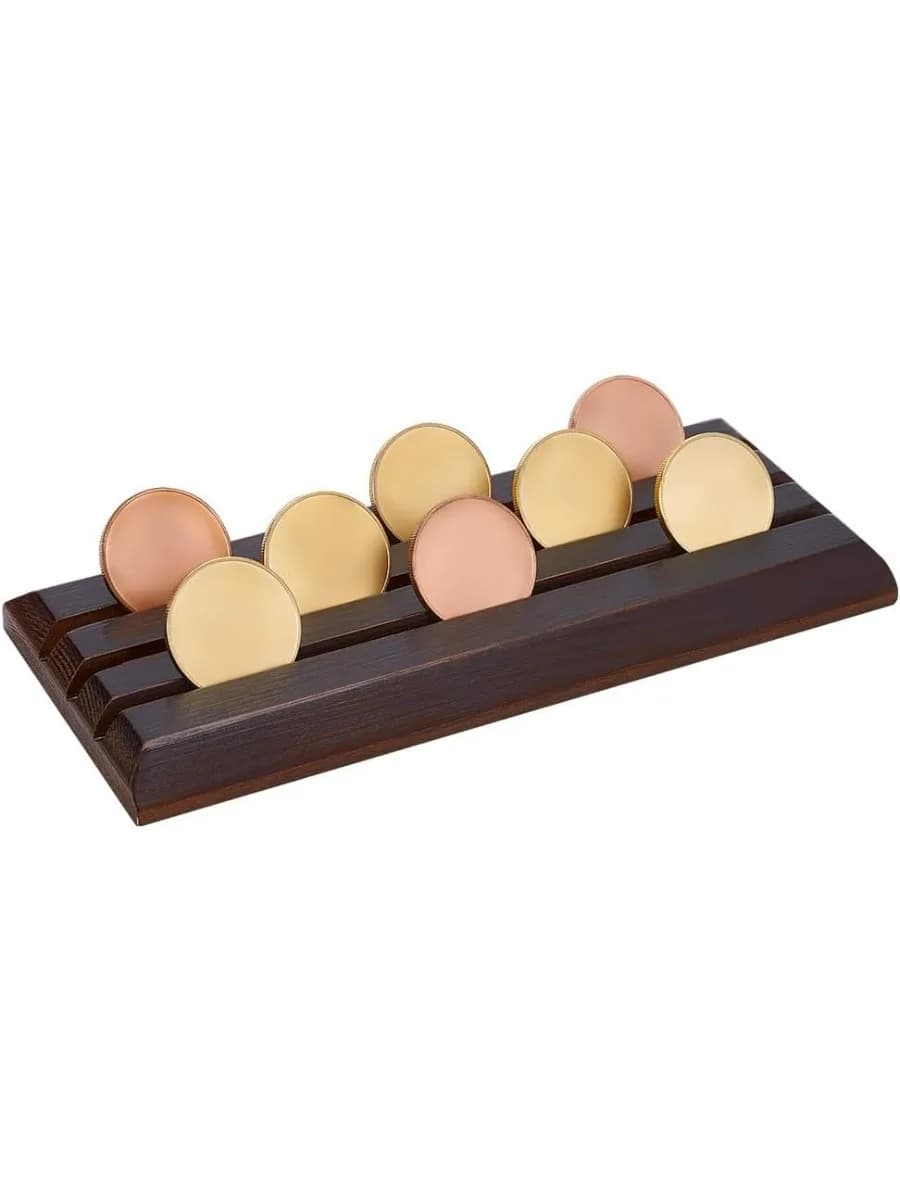1PC Challenge Coins Display Holder 3 Rows Wood Coin Display Cases Coin Storage Shelf Military Coin Holder Rack for 18 Challenge