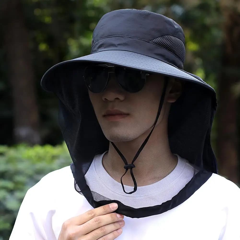 Nuovo cappello pieghevole per zanzare con rete nascosta Mesh unisex moda repellente per insetti protezione per api cappello a secchiello protezione solare berretto da pesca