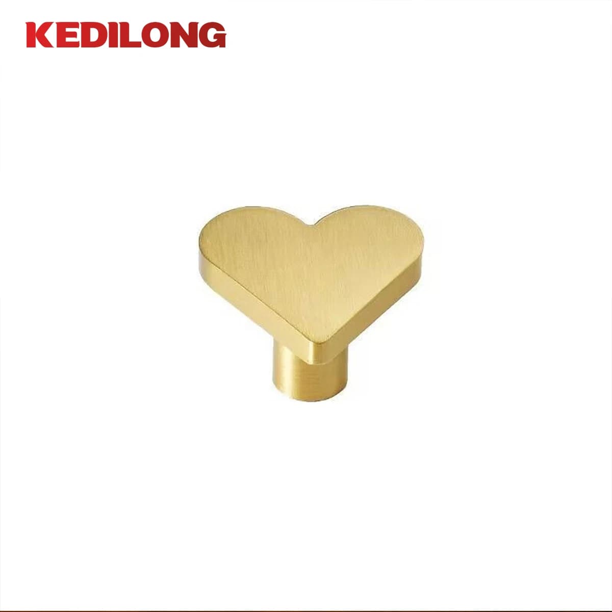 KEDLO Maniglia personalizzata in ottone a forma di cuore, creativa, moderna, semplice, dorata, di lusso, per ante di armadi, scarpiera, cassetti