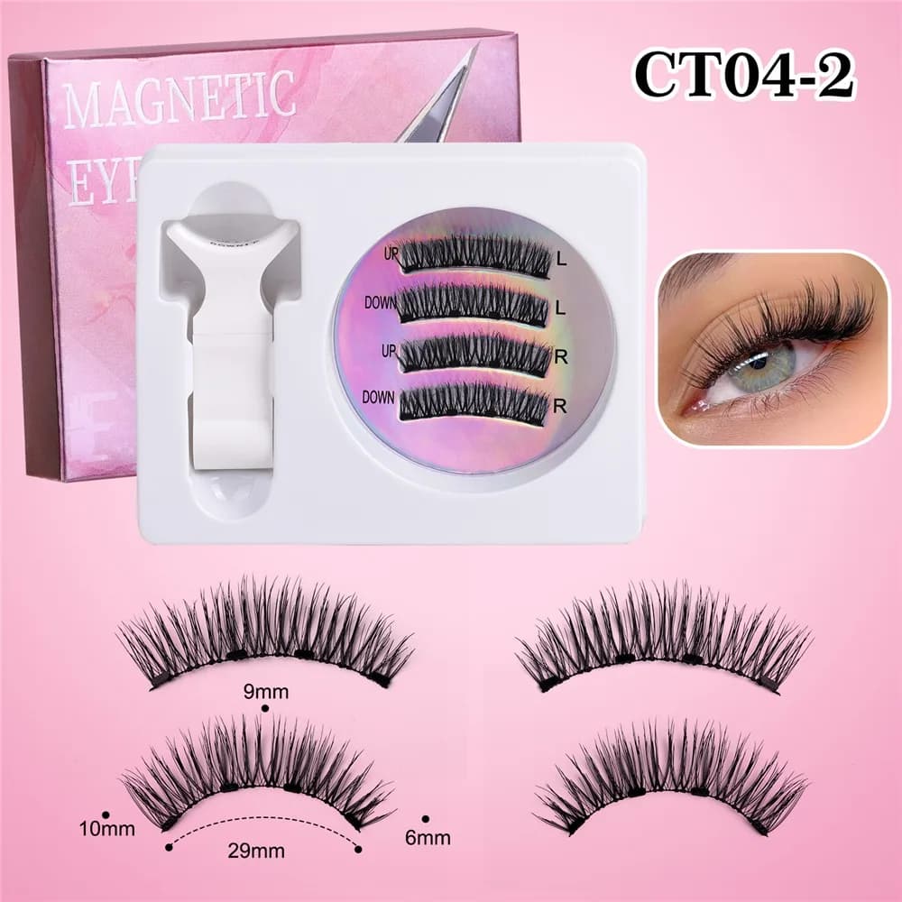 Suction Magnetic Eyelash with Applicator, Fixed Position, Natural Magnetic Fined Eyelash Set, Without Colla, Without Removal