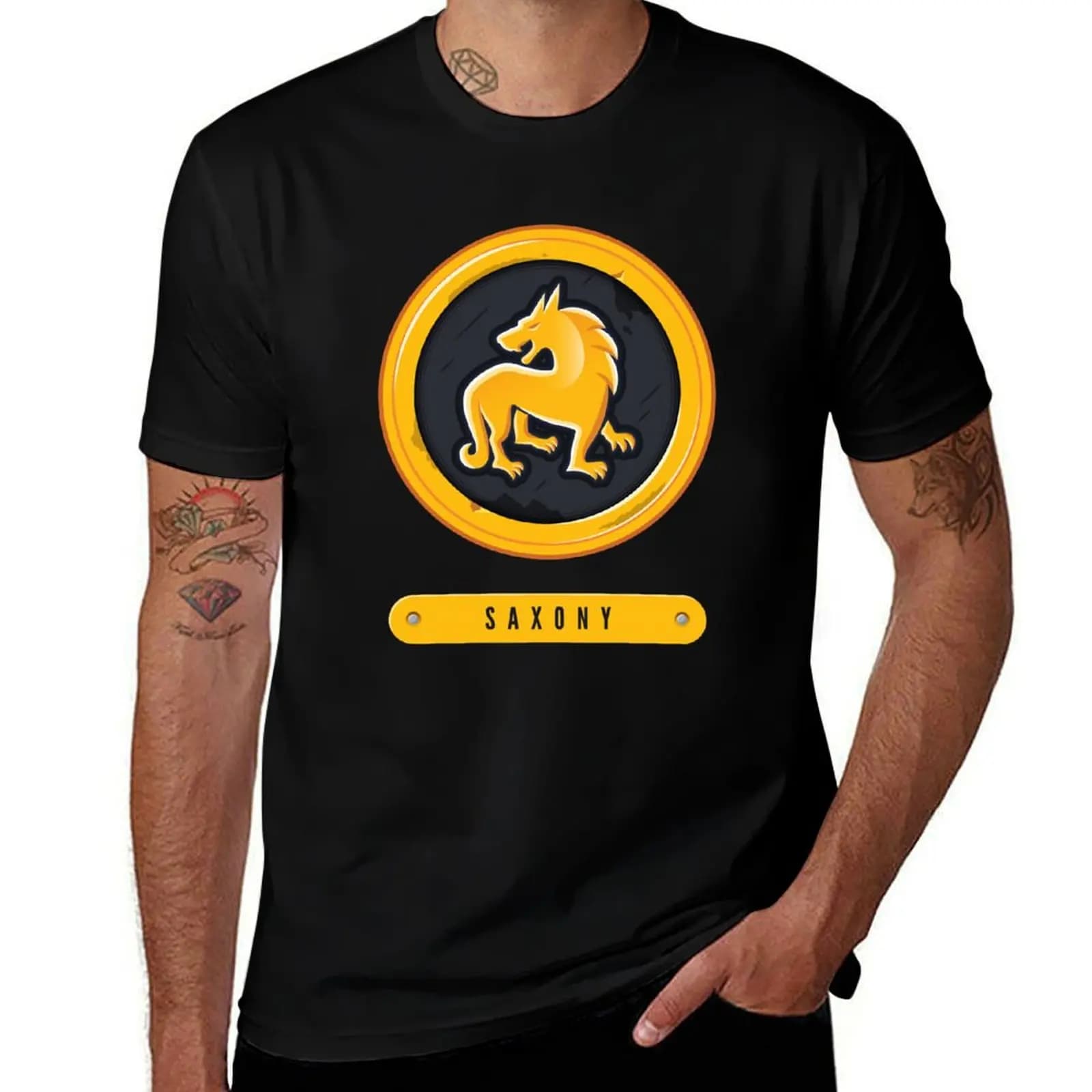 T-shirt Saxony Faction (Scythe Board Game) T-shirt casual estiva di taglia grande