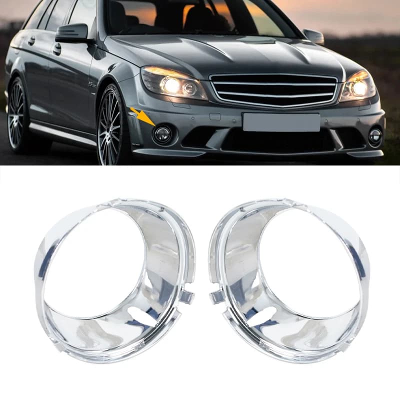 Copertura Fendinebbia Anteriore per Mercedes Benz C63 AMG 2008 2009 2010 2011, Cornice Anello Faro Fendinebbia A2048851774 A2048851874