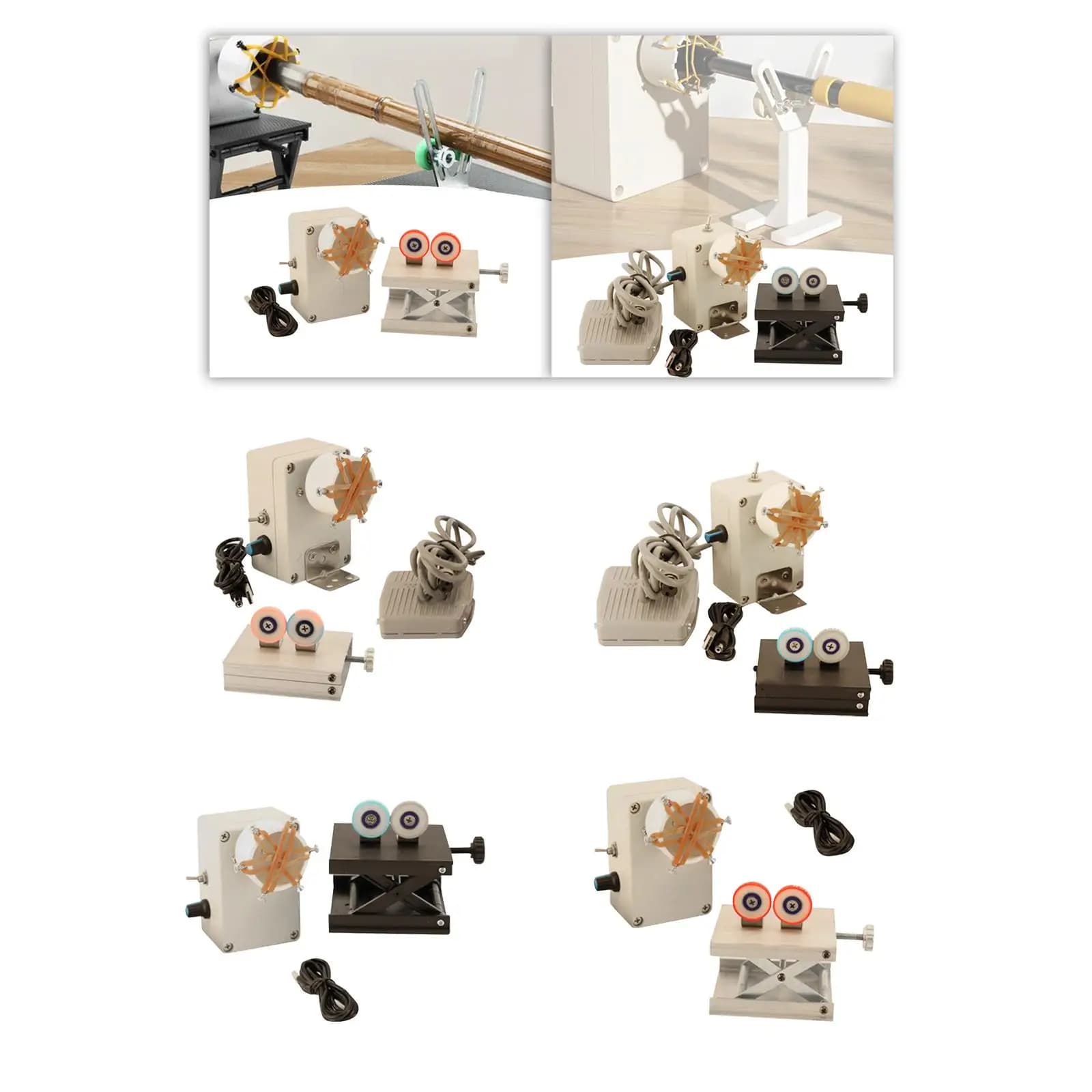 Fishing Winding Machine Set Fixed Rod Epoxy Painting Speed Adjustable Pole Support Stand Fishing Rod Repair Kit Devices