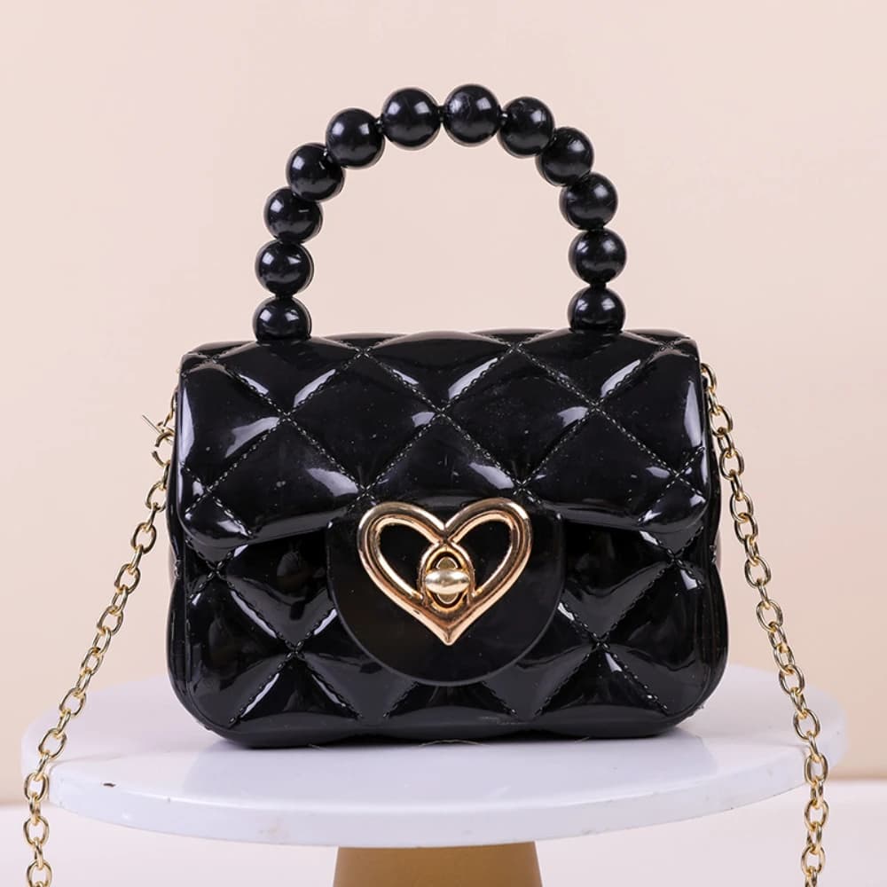 New Jelly Handbag, Candy-colored, Single-shoulder Crossbody Mini Chain Key Pearl Hand-held Jelly Bag