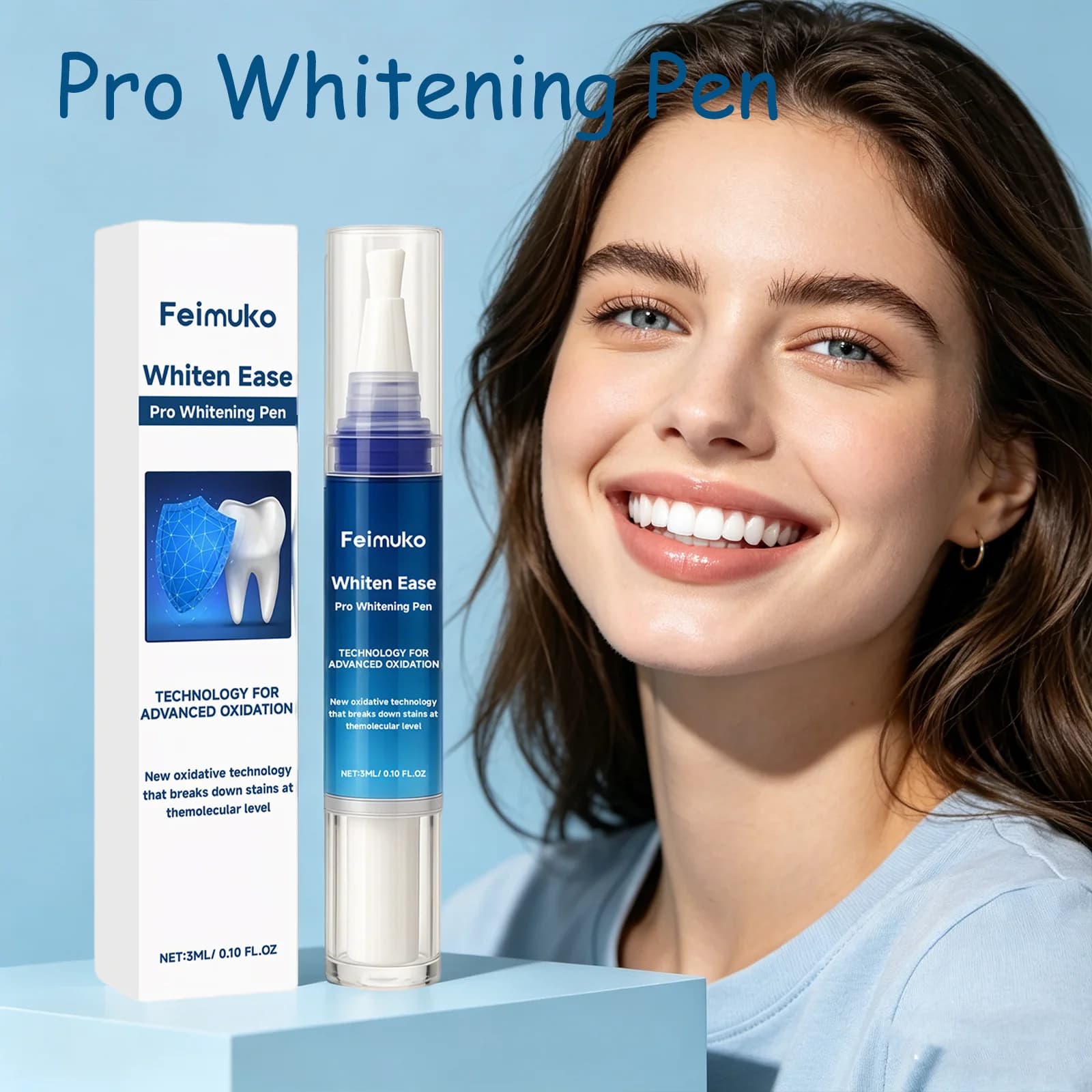 Feimuko 3mL Pro Whitening Pen Illumina i denti Texture leggera e liscia Design a penna portatile Applicazione precisa Cura orale