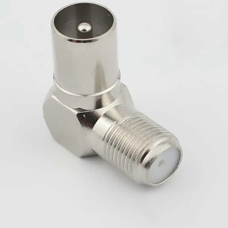 Adattatore Angolare Femmina-Maschio Tipo F per Cavo Antenna TV PAL RF
