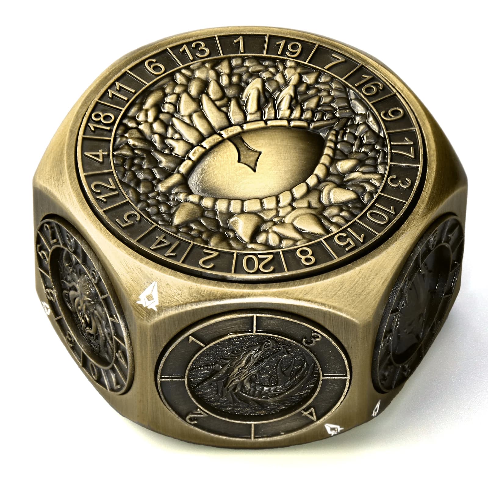 Set di Dadi DND 8-in-1 in Metallo con Dadi Girevoli e Doppia Incisione 3D di Mostri D20 e Rotazione Fluida per TTRPG Dungeons and Dragons