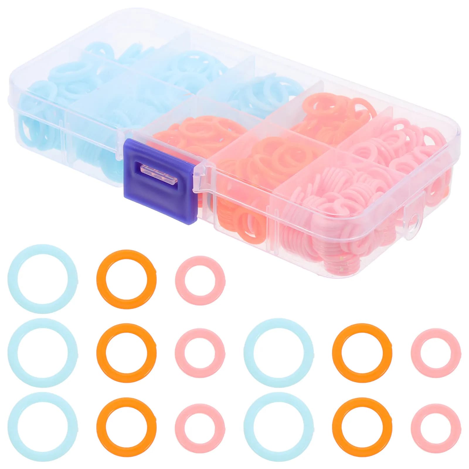450 Pezzi Anelli Segnapunti Colorati in Plastica ABS per Lavori a Maglia, Uncinetto e Fai da Te, Accessori per Artigianato, Segnapunti Bloccabili per Aghi