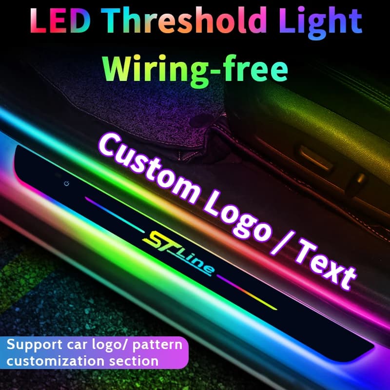 Personalizzato per Ford ST Line Focus Fiesta Kuga Escape Car Welcome Door illuminato davanzale luce Logo lampada LED Car Pedal Decoration
