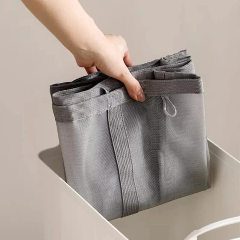 Scalebeard Mesh Laundry Basket with Handle Breathable Folding Portable Dirty Clothes Organizer Bags Large Capacity Storage Bag