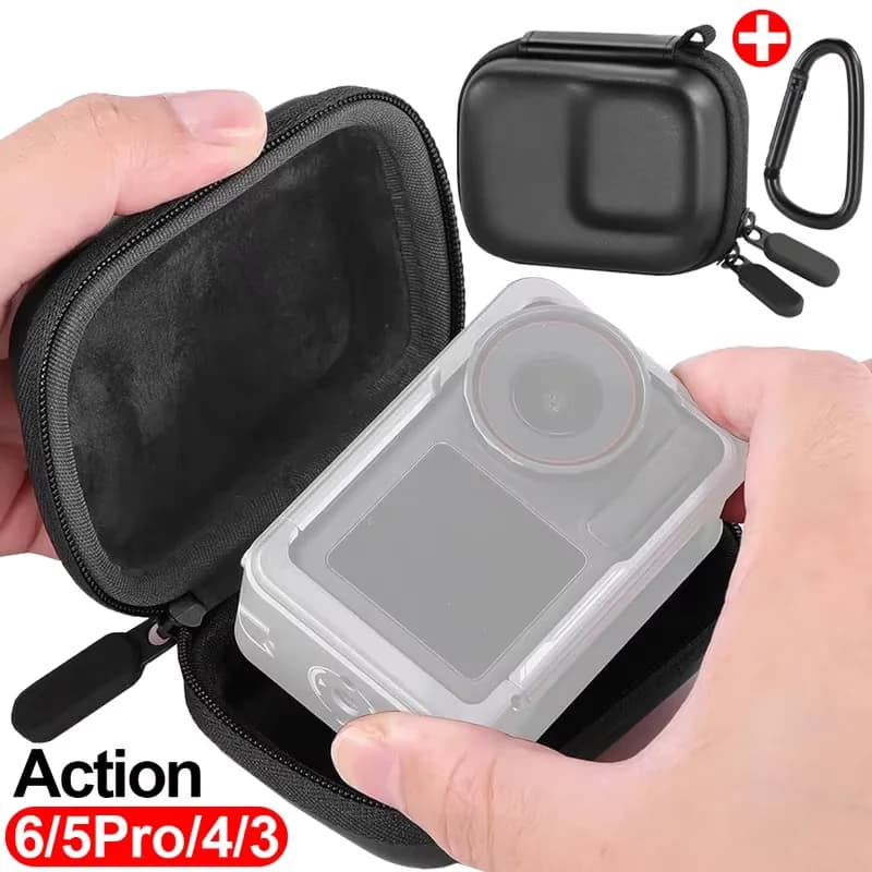Shockproof Anti-scratch Hard Shell Carrying Case for DJI Osmo Action 6 5 Pro 4 3 Portable Action Camera Accessory with Carabiner