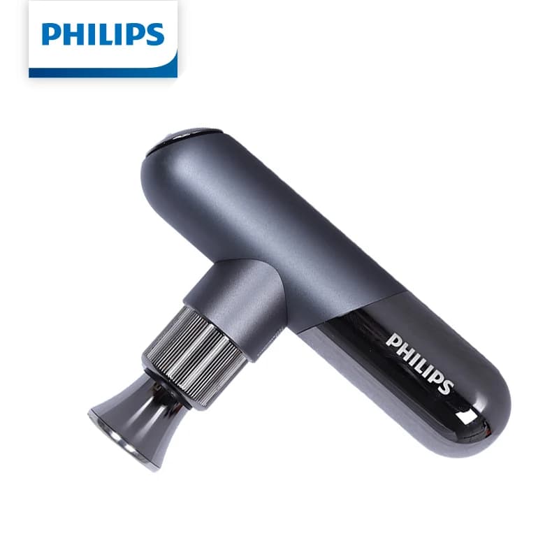 Philips Smart Fascia Gun PPM5101G con indicatore luminoso di pressione, mini massaggiatore elettrico portatile 3200 giri/min, 6 testine massaggianti