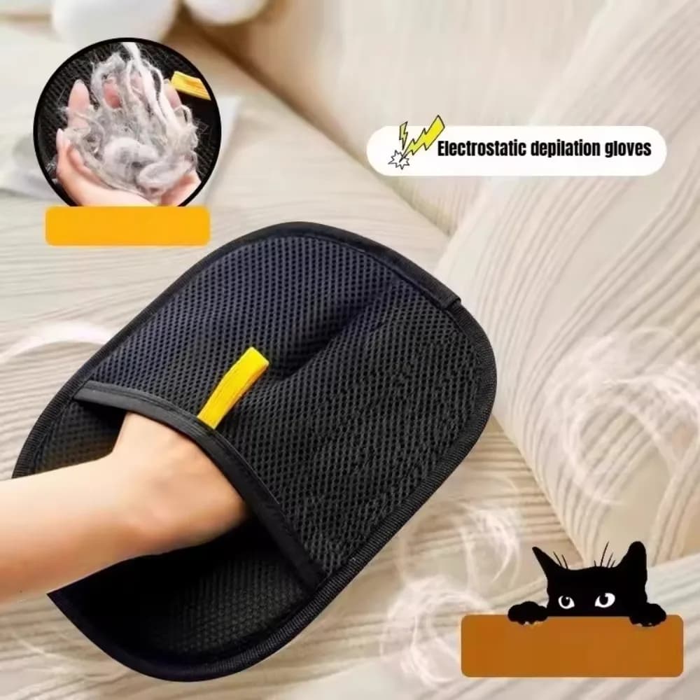 Guanti per Toelettatura Animali, Spazzola Antistatica per Rimozione Peli, Strumento per Rimuovere Peli di Cani e Gatti da Divani, Tappeti e Vestiti