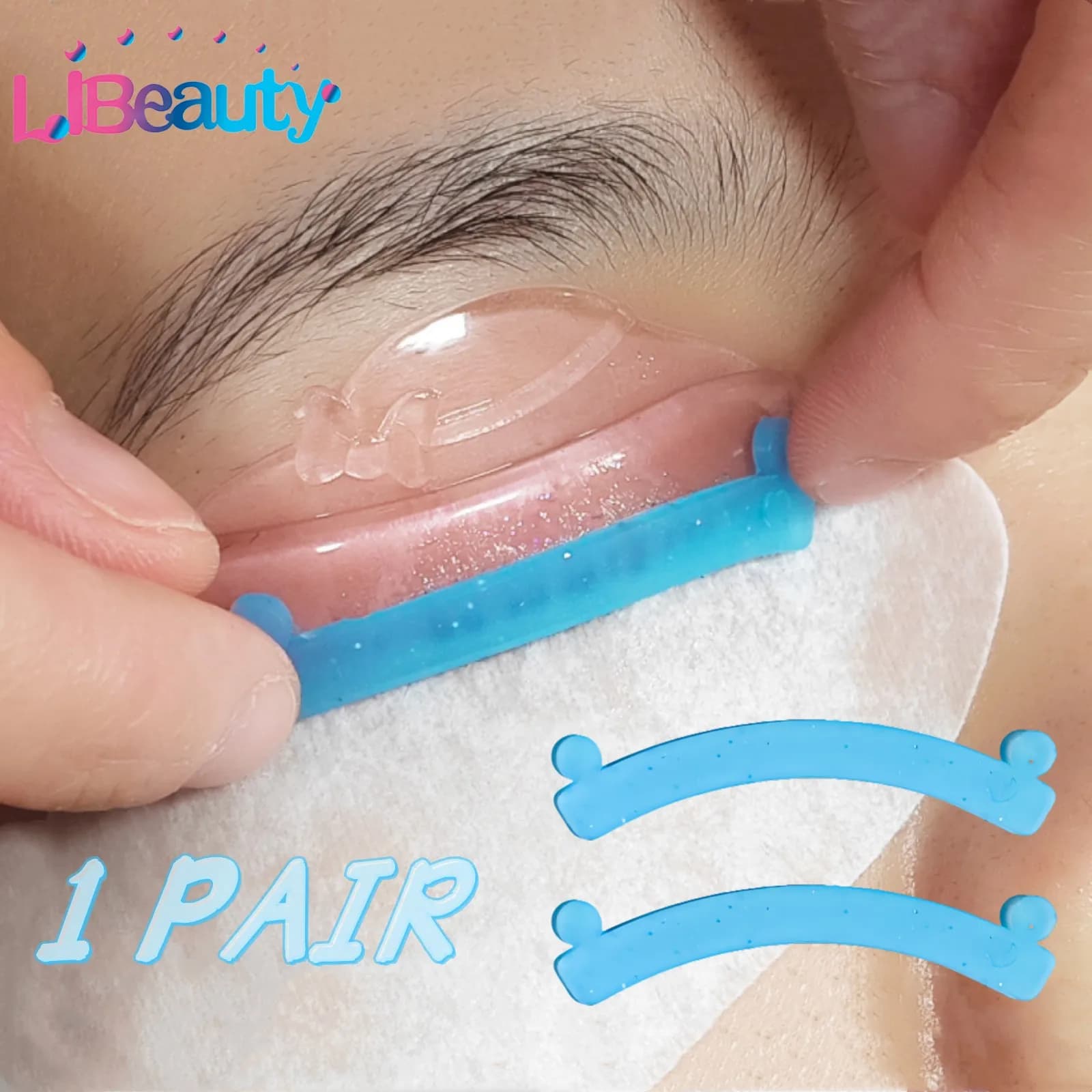 Libeauty 1 Paia Reusable Rainbow Bigodino Lash Lift Tape Reusable Silicone Lash Lift Pad Covering Eyes Lash Accessories Makeup Tool