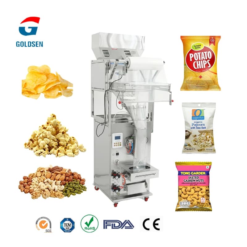 Prezzo di fabbrica Snack automatici Macchina imballatrice per granuli alimentari Noci Frutta secca Pesatura Macchina per riempire e sigillare sacchetti di anacardi