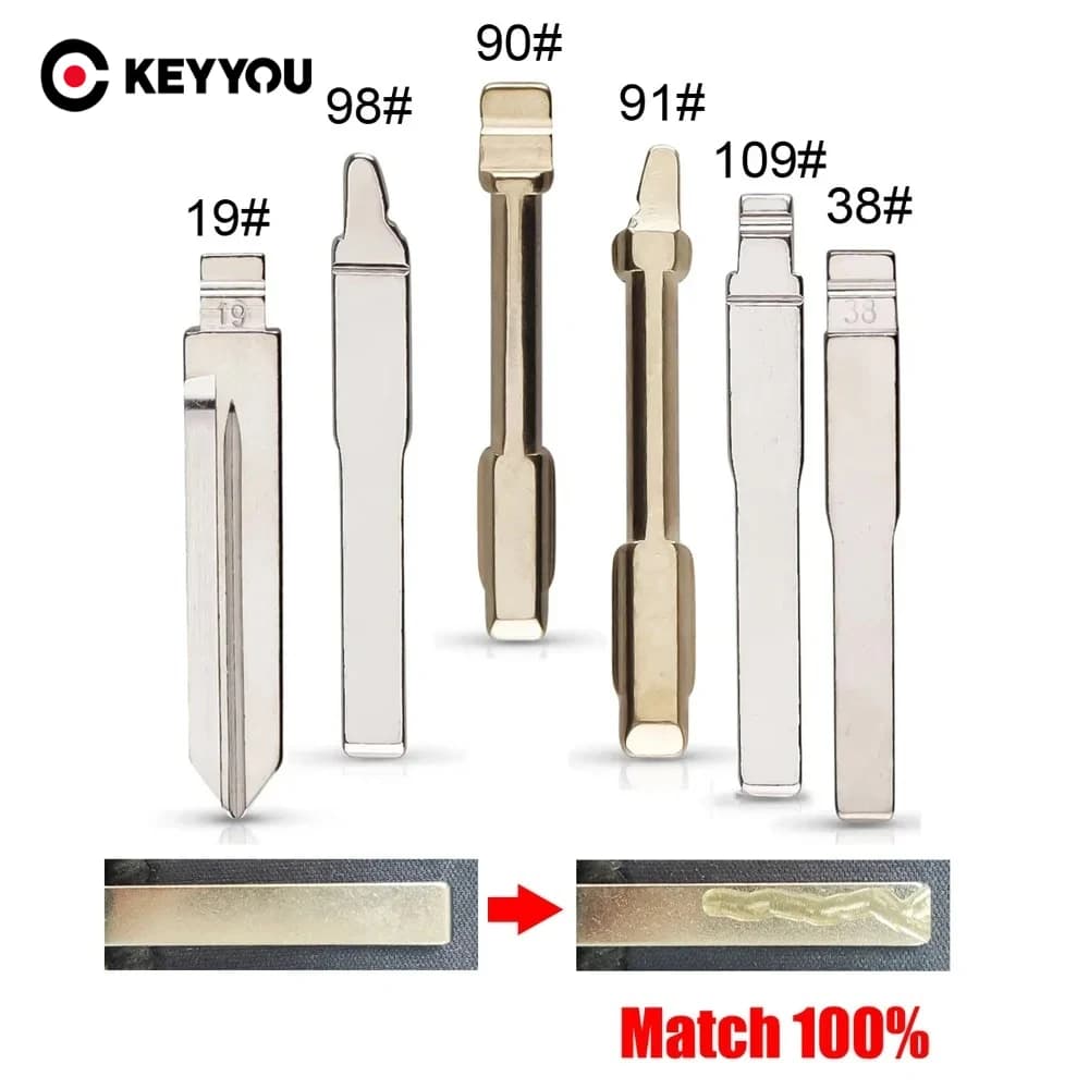 KEYYOU con Servizio di Taglio, Lama KD per Chiave Auto HU101 FO21 FO38 # 19 98 90 91 109 38 N.38 Per Ford Focus 2 3 Mondeo