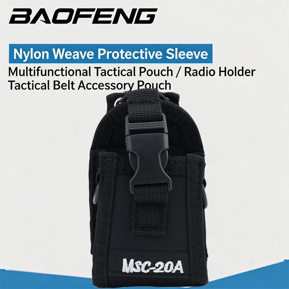 Universal Nylon Belt Pouch for Walkie Talkie, Outdoor Shockproof Protective Cover for BF-UV5R