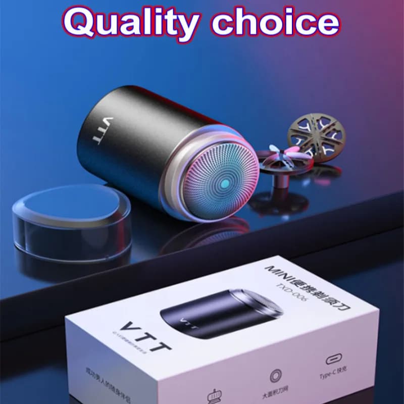 Mini rasoio elettrico portatile ultrasottile da uomo Rasoio da barba impermeabile ricaricabile tramite USB per uso in auto con batteria lunga