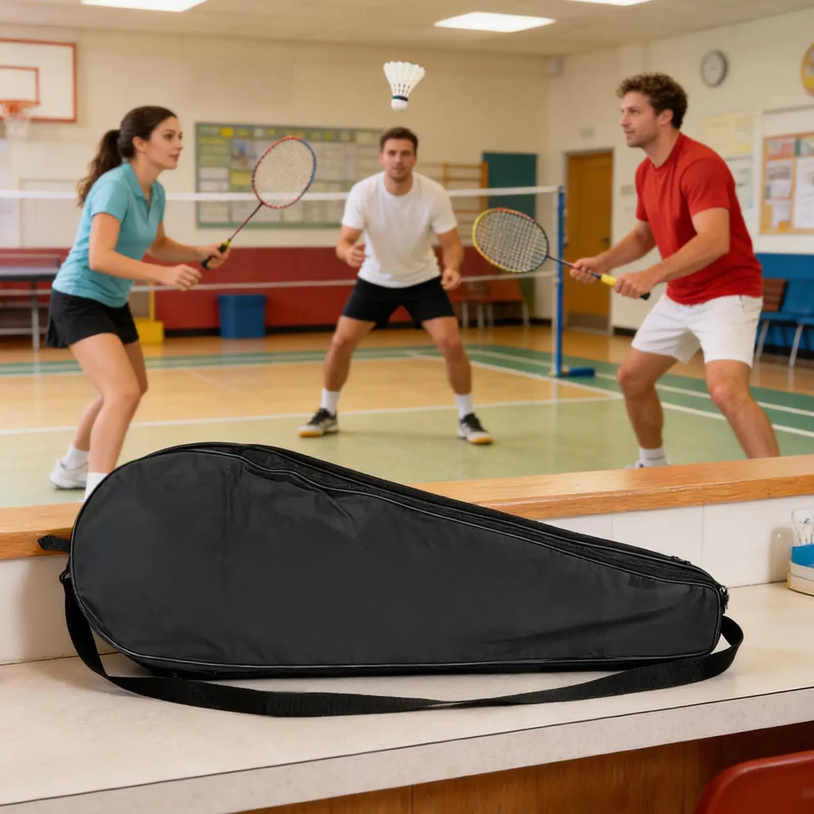 Borsa da tennis impermeabile con tracolla, custodia per racchetta, borsa per kit da badminton per uomini, donne, atleti, giovani giocatori, viaggi all'aperto