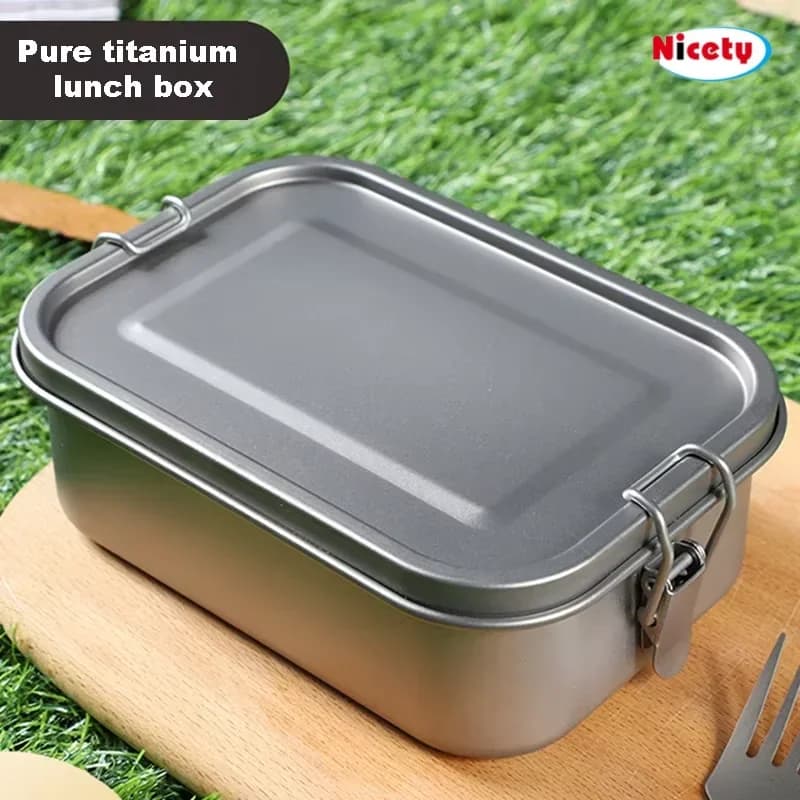 Contenitore per il pranzo in titanio 800/1200 ml - Contenitore bento a tenuta stagna ecologico ultraleggero per l'ufficio, il campeggio e la conservazione degli alimenti preparati in anticipo