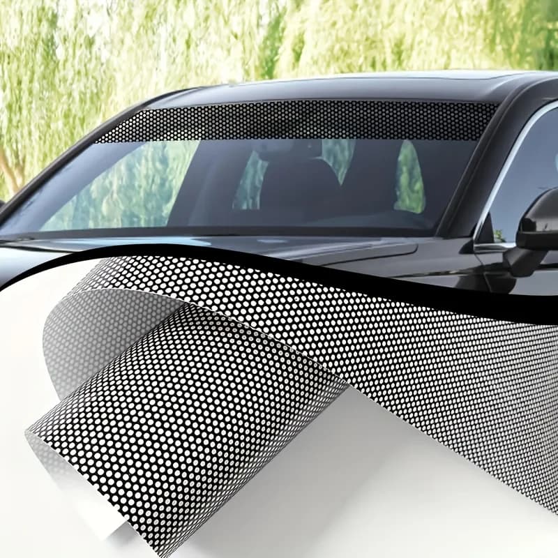 Pellicola parasole per auto 20×130 cm, adesivo in vinile per parabrezza e finestrini, protezione solare autoadesiva impermeabile e termoisolante per la maggior parte dei veicoli