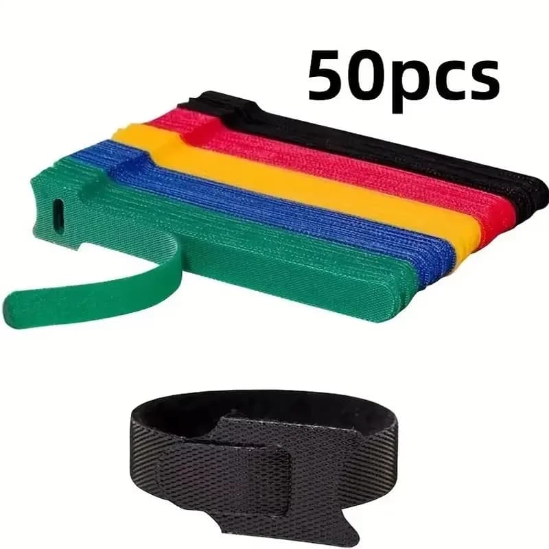 10-200 pz Fascette Rilasciabili Plastica Colorata Fascette Riutilizzabili Nylon Loop Wrap Zip Fascette Fascette T-tipo Fascette Filo