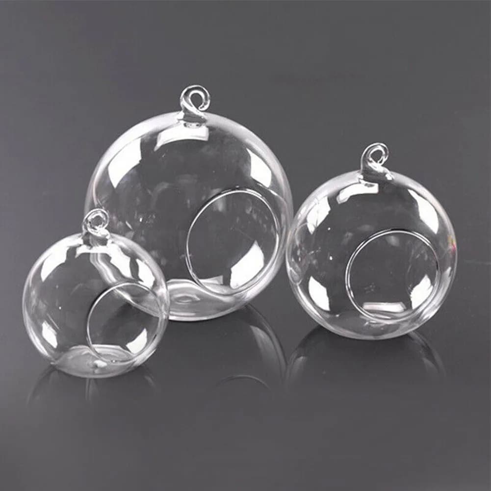 Hanging Glass Ball Garden Home Container Decoration Flat Bottom Indoor Ornament Party Plant Succulent Tealights