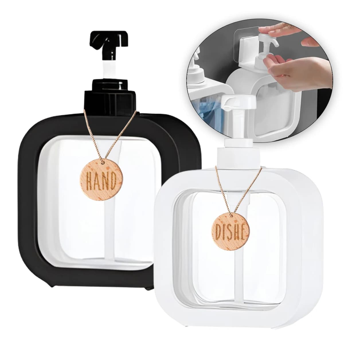 Dispenser di sapone per lozione riutilizzabile per la casa Bottiglia vuota con pompa in plastica Contenitore per liquidi Shampoo per bucato Sapone per le mani Bottiglia secondaria 300/500ml