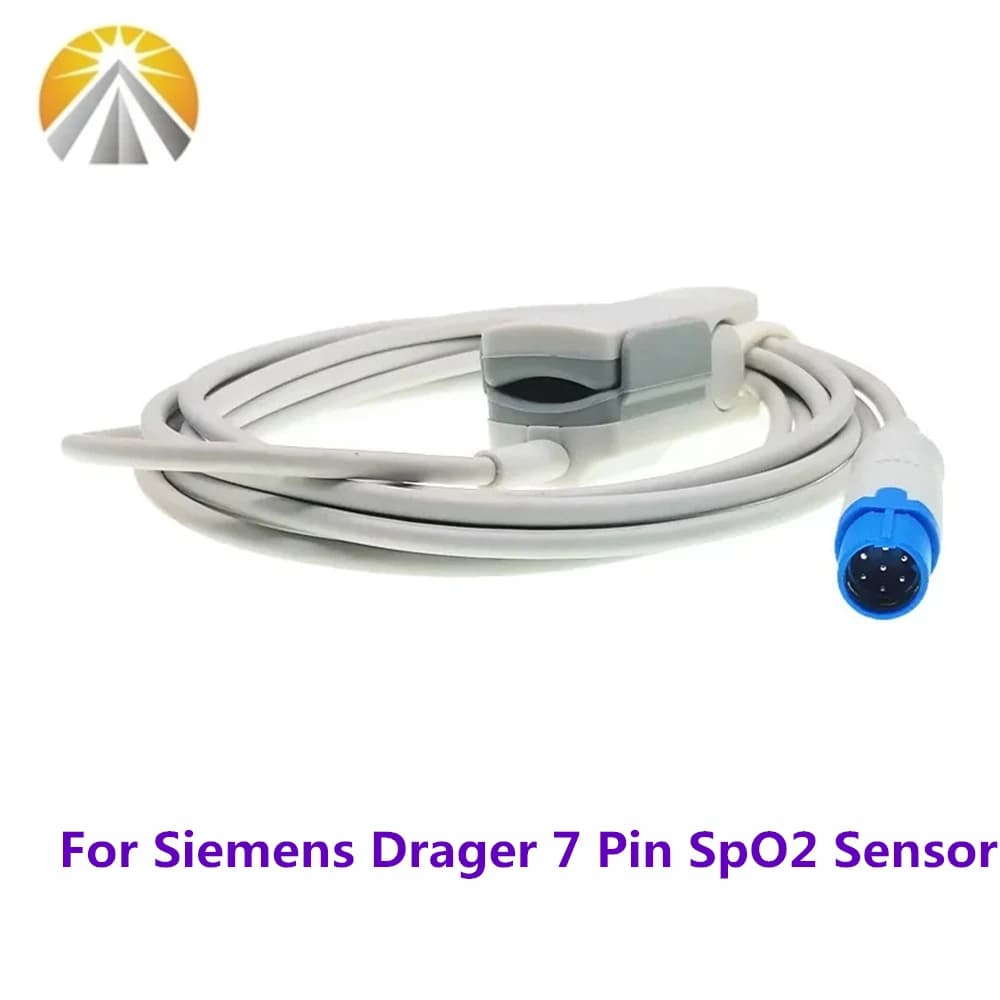 SPO2 sensor compatible for Siemens Drager 7 Pin SC7000 SC8000 SC9000XL probe reusable baby adult veterinarian