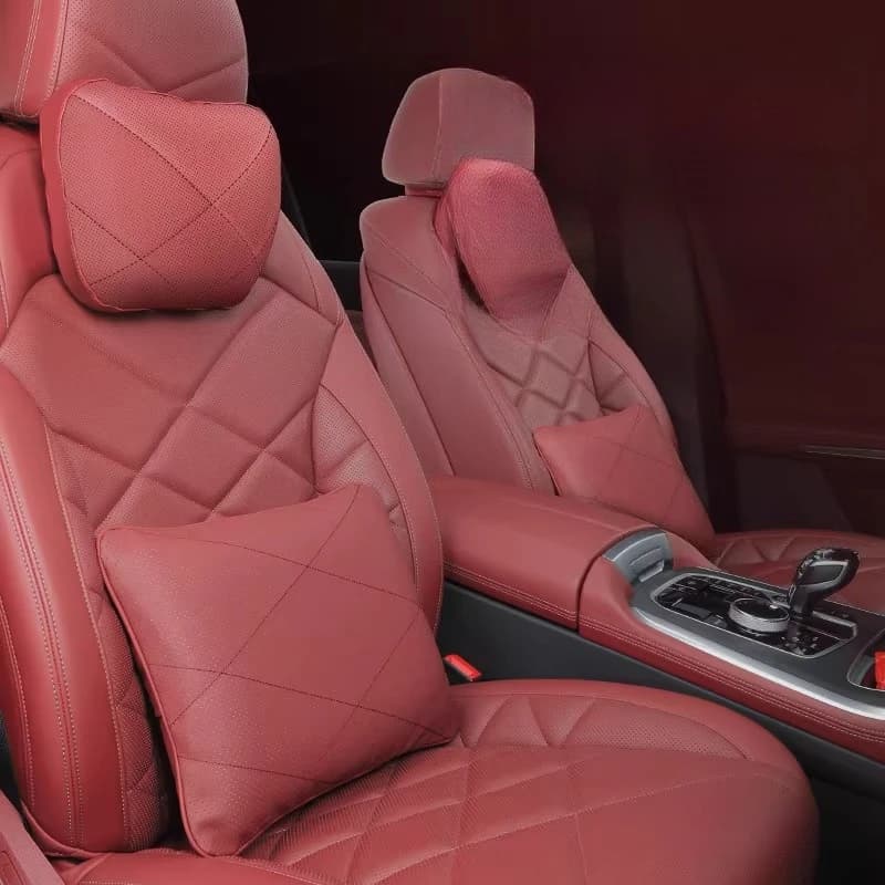 Per BMW 3-7/X1-X7: Cuscini poggiatesta ergonomici + supporto lombare - Set di memory foam ventilato Accessori decorativi interni