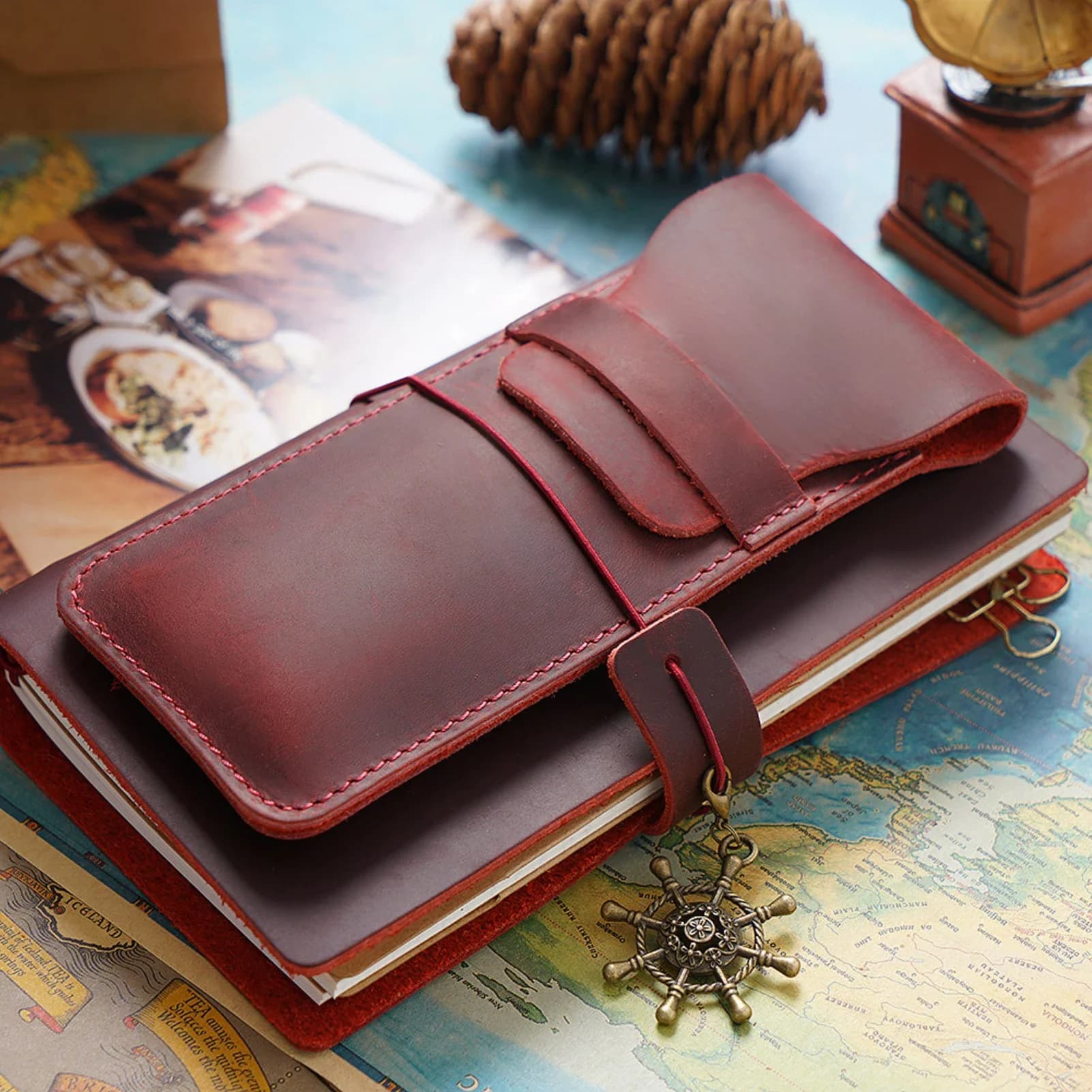 Handmade Genuine Leather Pen Bag Cowhide Pencil Bag Vintage Retro Style Accessories For Travel Journal