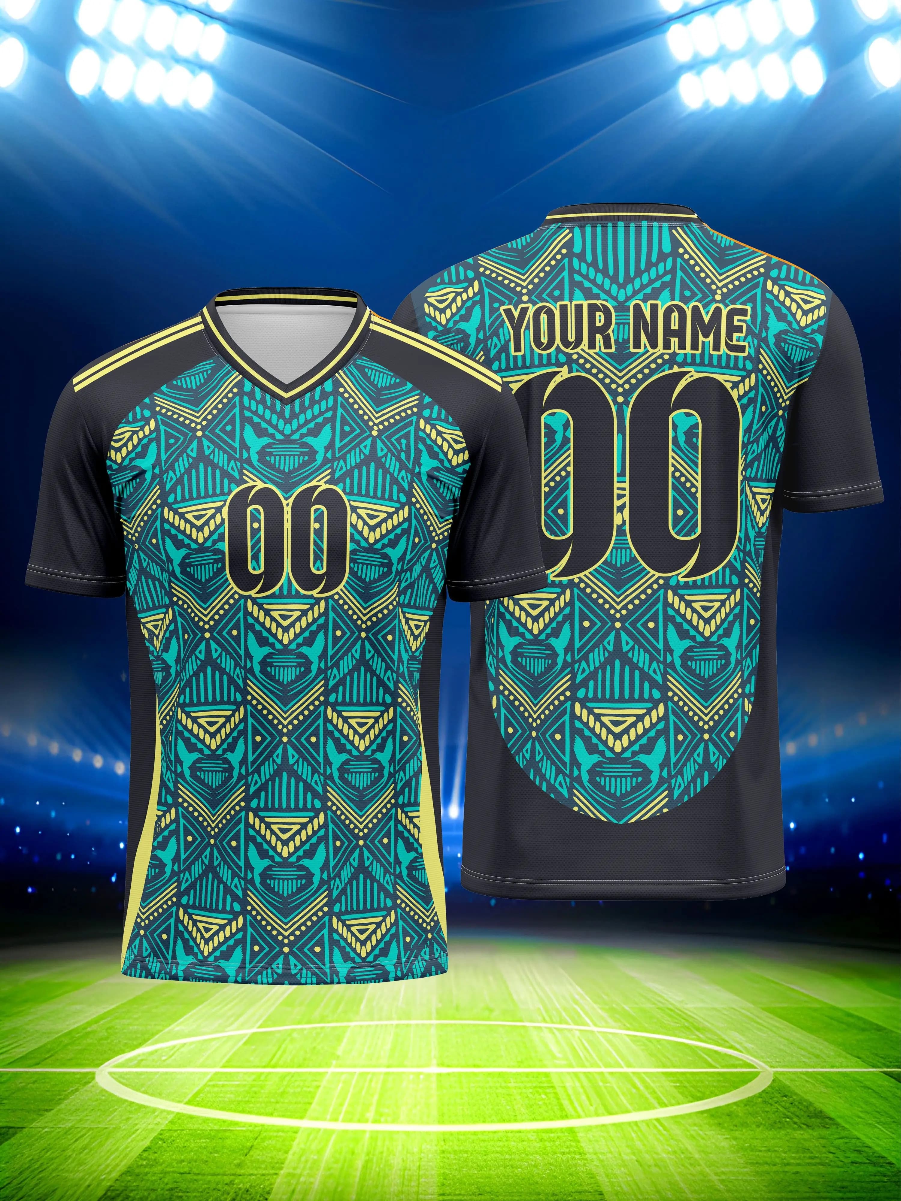 Men's Football Jersey – V-neck, breathable polyester fabric, suitable for training and daily wear