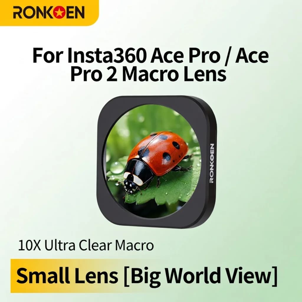 Lente Macro Ronkoen 10X per Insta360 Ace Pro/Ace Pro 2, Lente di Ingrandimento per Fotografia Macro e Close-Up