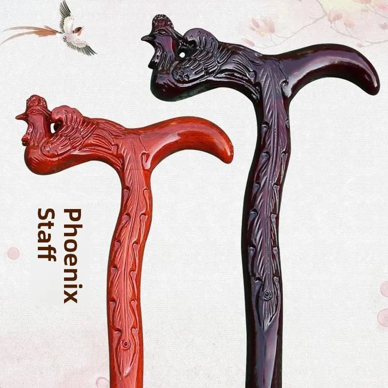 Silver Mouth Wood Walking Cane Portable Mountain Climbing Staff Women's Style Anti-slip Real Wood Hand Stick Trekking Poles