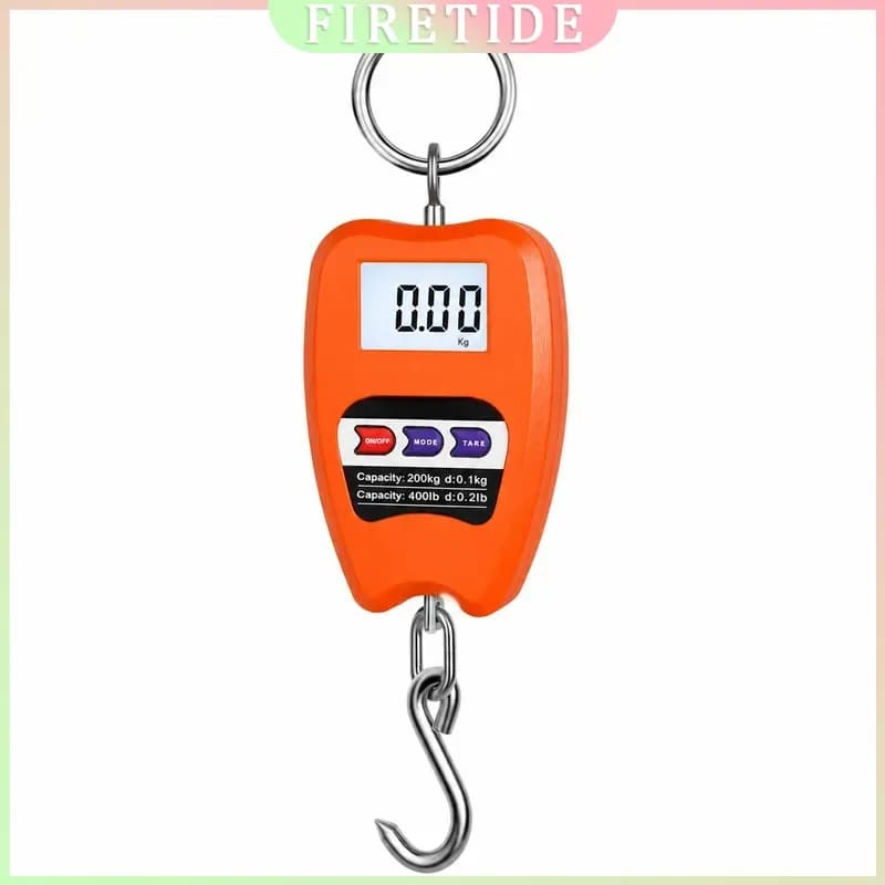 200kg Portable Electronic Hanging Scale Digital Crane Hook Weight Meter LCD Display Industrial Luggage Fishing Tool