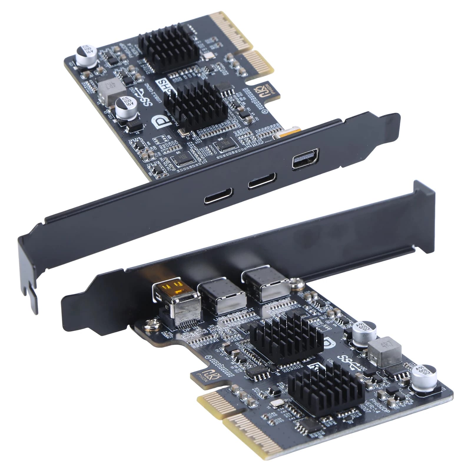 Scheda di espansione USB 3.1 10Gbps Gen 2 con controller ASM3142, doppia porta USB-C, docking station, adattatore per monitor con porta TYPE-C.
