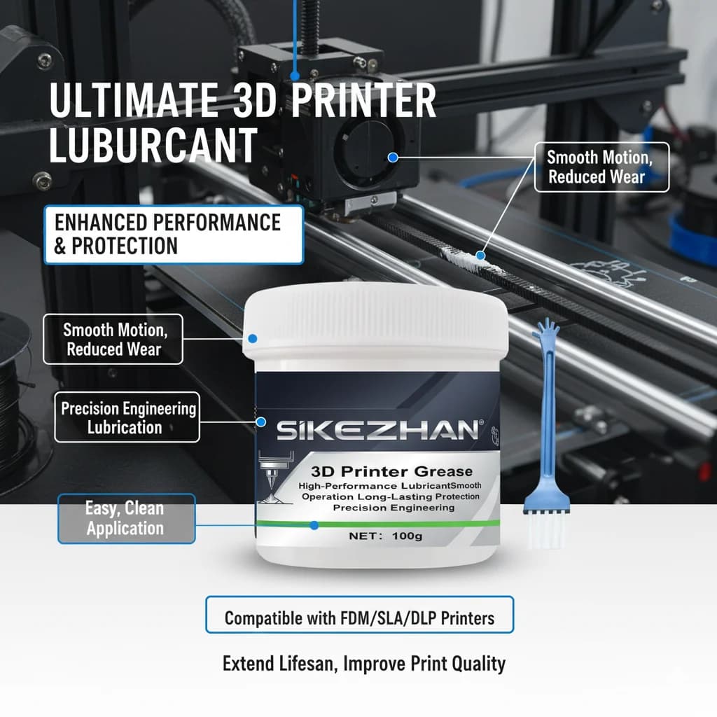 Lubrificante per stampante 3D 2 in 1 e grasso termico, pasta siliconica ad alte prestazioni per viti di piombo, binari, antiruggine per laboratorio Bambu, creality