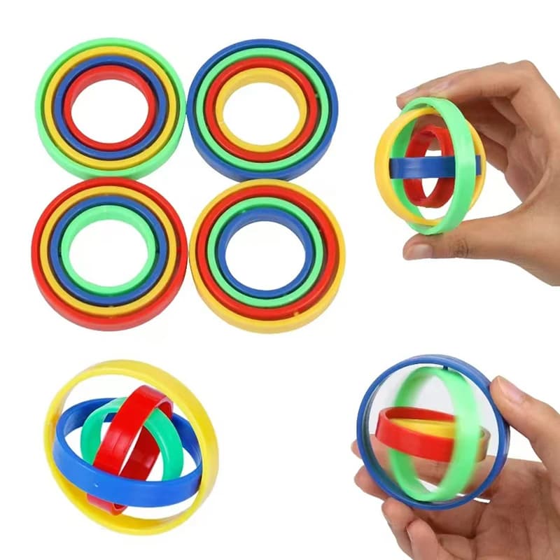 2 Pezzi Giocattoli Antistress Giroscopici Multistrato 3D a Rotazione Infinita Silenziosi, Regali di Compleanno per Bambini, Premi per Studenti in Classe