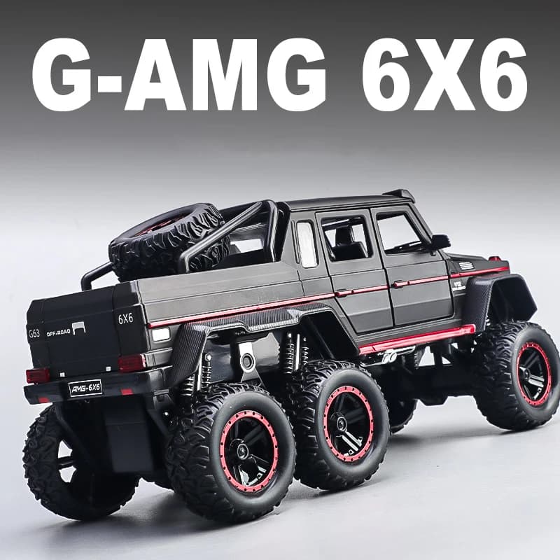 Grande modello di auto Benz G63 6X6 in scatola, collezione di veicoli fuoristrada pressofusi in metallo ornamenti suono e luce regalo di auto giocattolo per bambini
