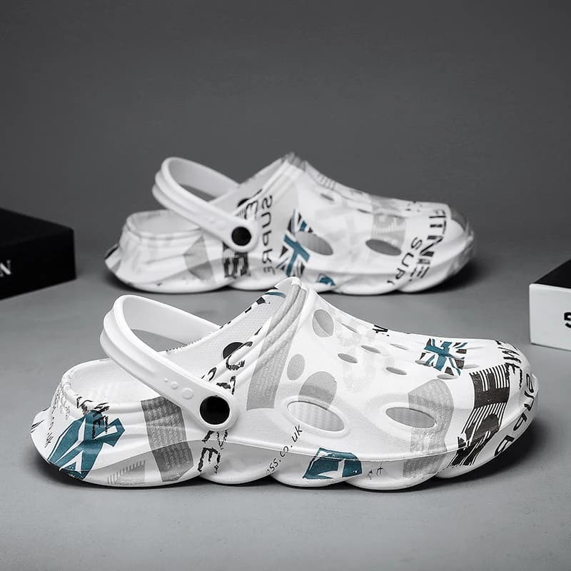 Men's Summer Outdoor Wear Anti-Slip Headless Sandals Thick Bottom Wear-Resistant Sports Dual-Purpose Hole Hole Shoes