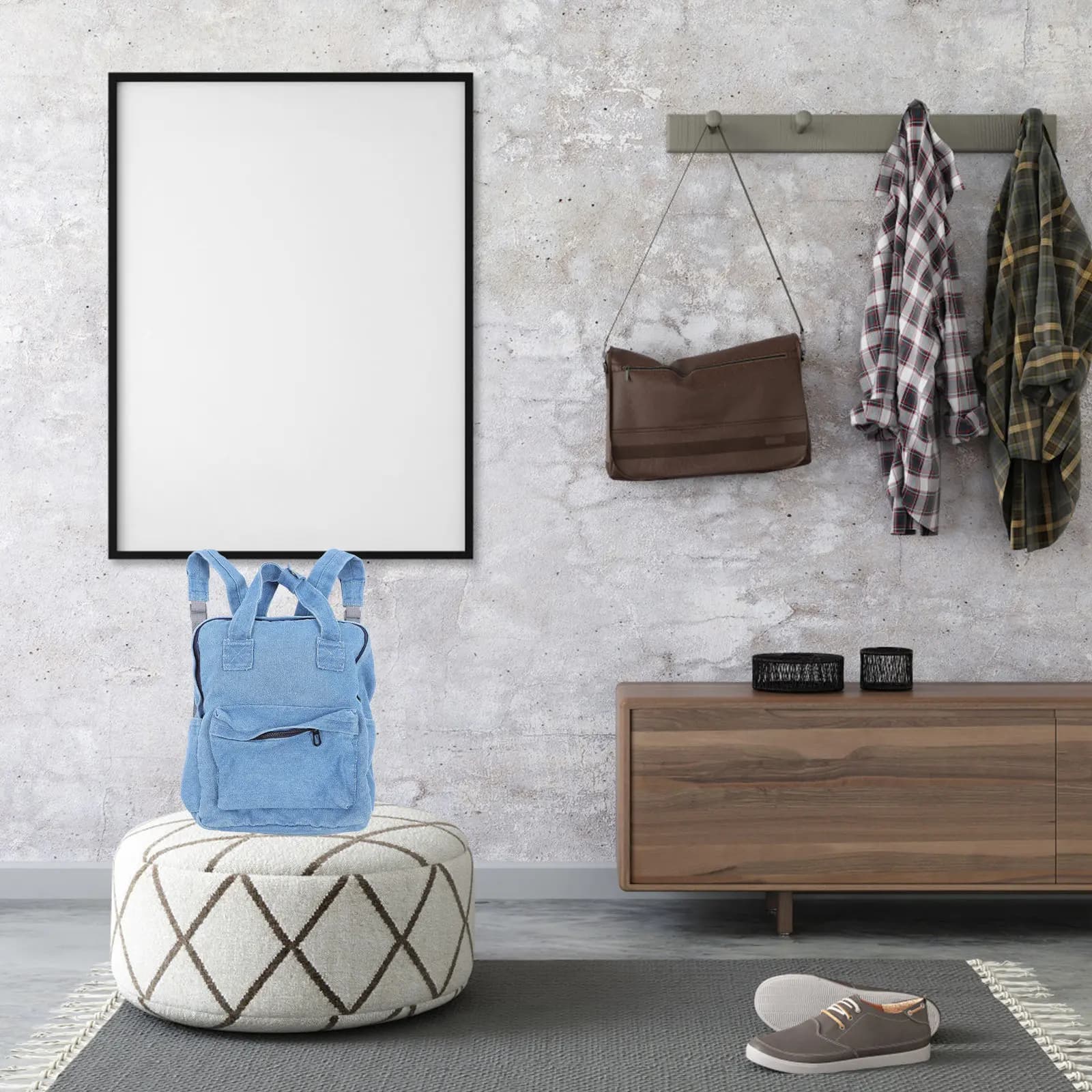Denim Backpack Large Capacity Stylish Blue Multifunctional Satchel School Bag for Boys Girls Casual Travel Everyday