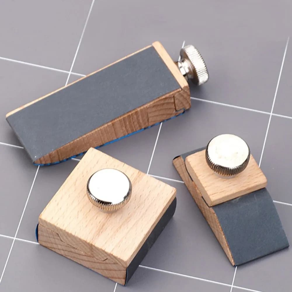 Nuovo Blocco Abrasivo in Faggio per Carta Vetrata, Supporto per Carta Abrasiva Fai-da-te per Lavorazione del Cuoio, Strumento per Levigatura e Lucidatura Bordi in Pelle, Gadget