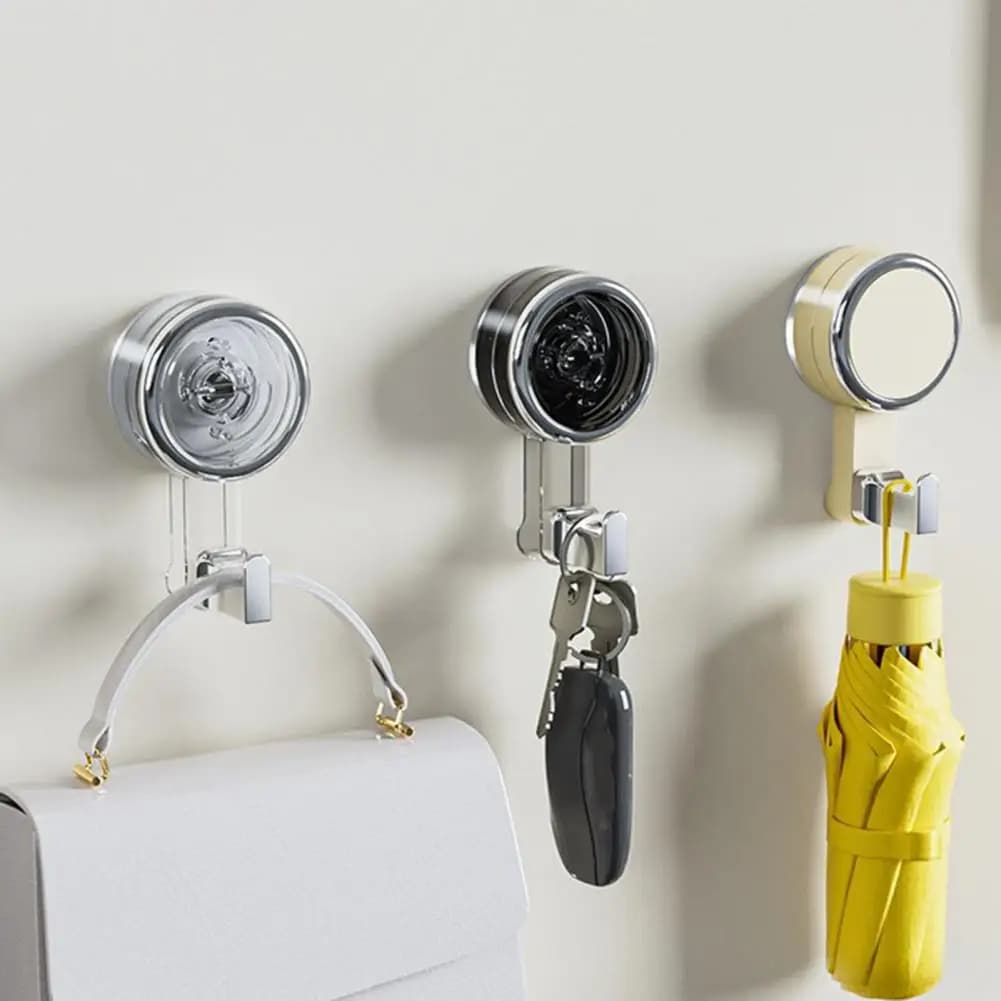 Ganci a ventosa riutilizzabili e rotanti con blocco a vuoto, organizer resistente e impermeabile per bagno e ghirlande